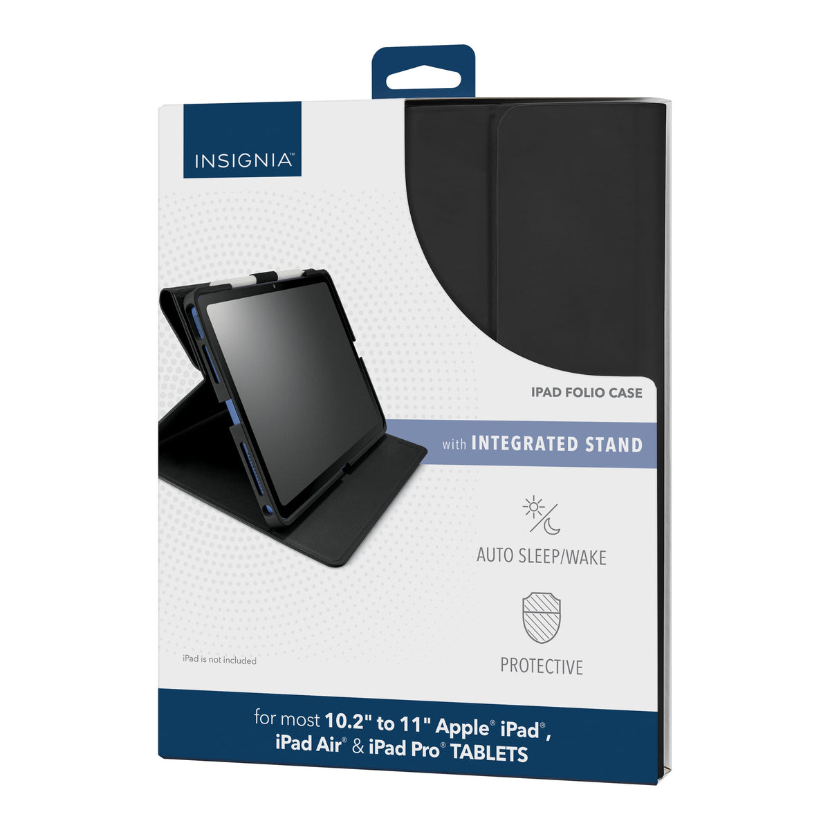 Insignia™ - Folio Case for Most 10.2" to 11" Apple iPad, iPad Air and iPad Pro Tablets - Black