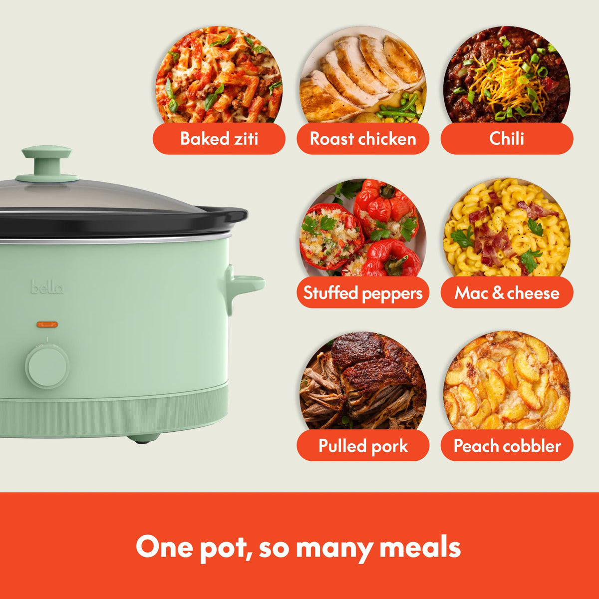 Bella - 6-qt. Manual Slow Cooker - Seaglass