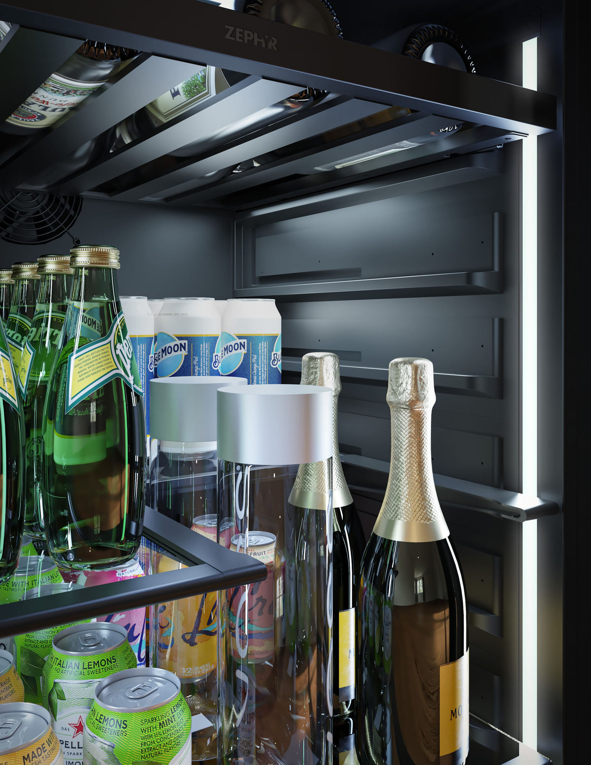 Zephyr - Presrv 24 in. 7-Bottle and 108-Can Single Zone Panel-Ready Beverage Cooler - Panel Ready + Glass