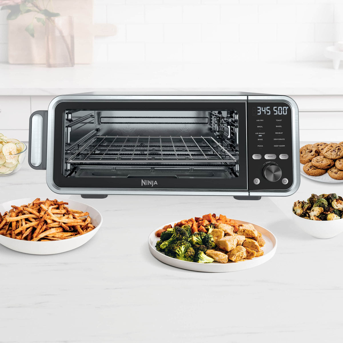 Ninja - – Refurbished Foodi 10-in-1 Digital Air Fry Oven, Toaster, Flip-Away Storage, Dehydrate, Keep Warm - Stainless Steel