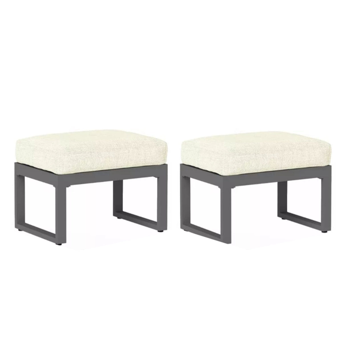 Otomanas para patio resistentes a la intemperie con cojines gruesos (juego de 2)