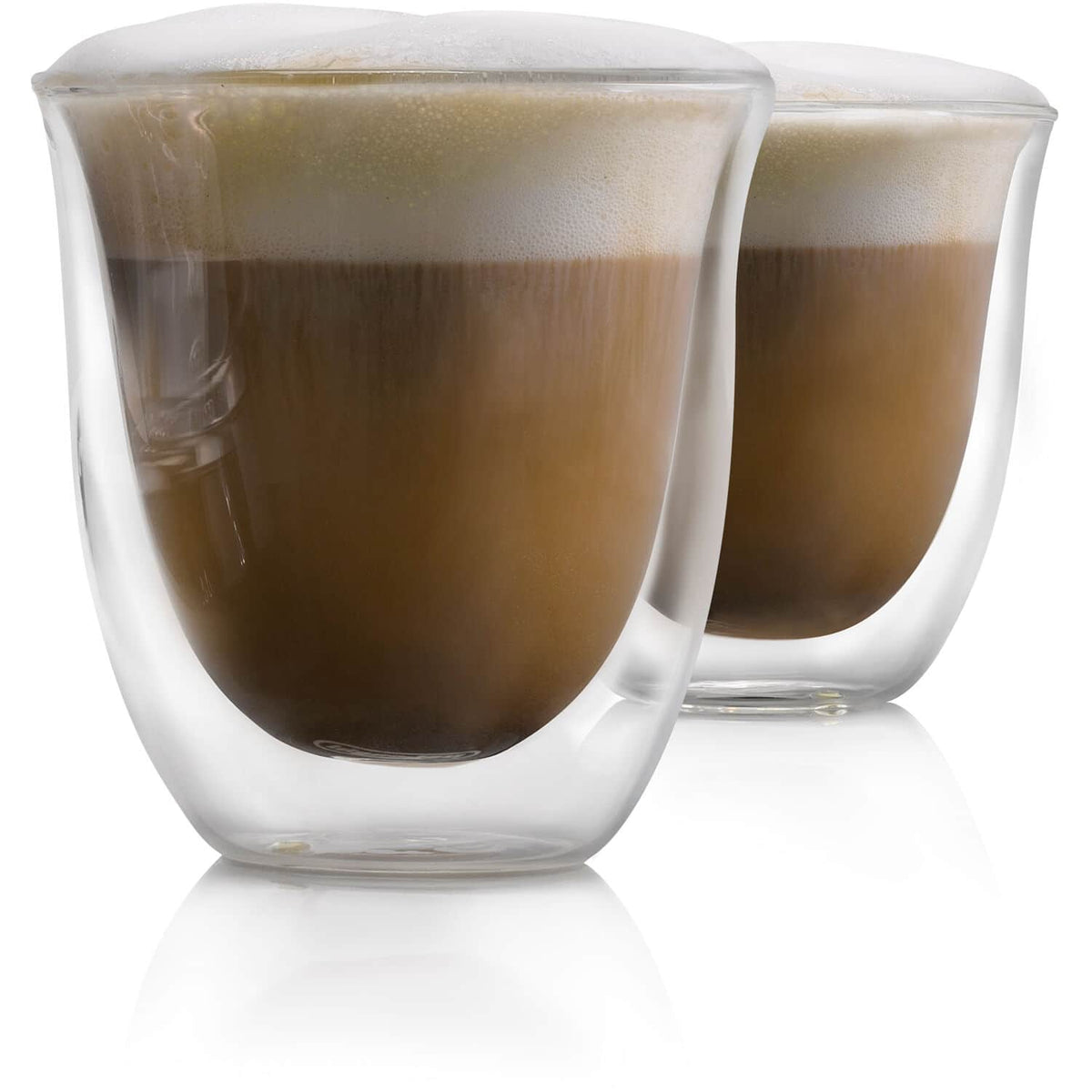 De'Longhi - 6 Piece Glass Set - 2 Cappuccino (9.1 fl. oz.), 2 Cold Brew (10.1 fl. oz.), and 2 Thermal (16.2 fl. oz.) - No Color