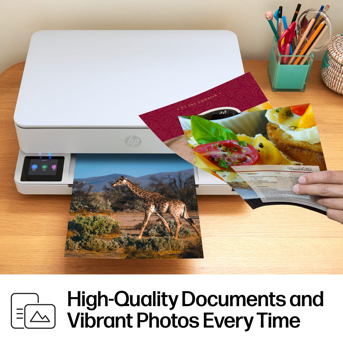 HP - Envy 6165 Wireless AI-Enabled All-in-One Inkjet Printer with 6 months of Instant Ink - White