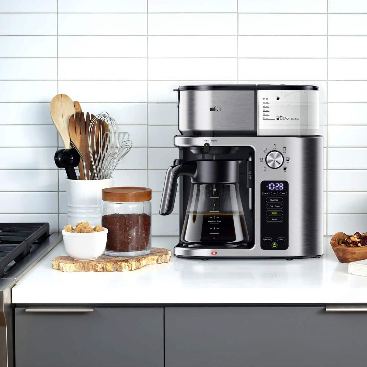 Nespresso - MultiServe KF9270 Drip Coffee Maker - Stainless Steel