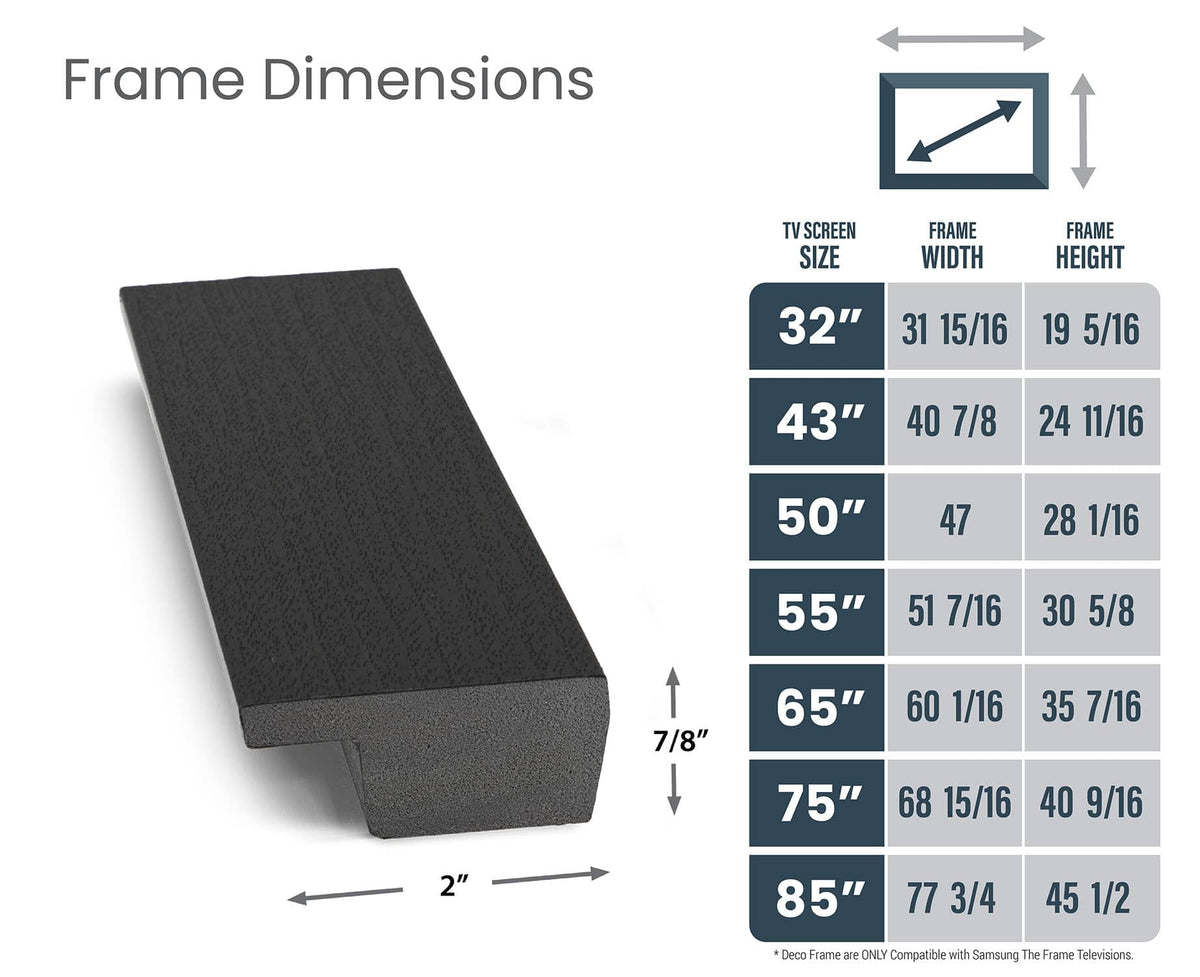 Deco TV Frames - 55" Slim Bezel for Samsung The Frame TV - Museum Espresso