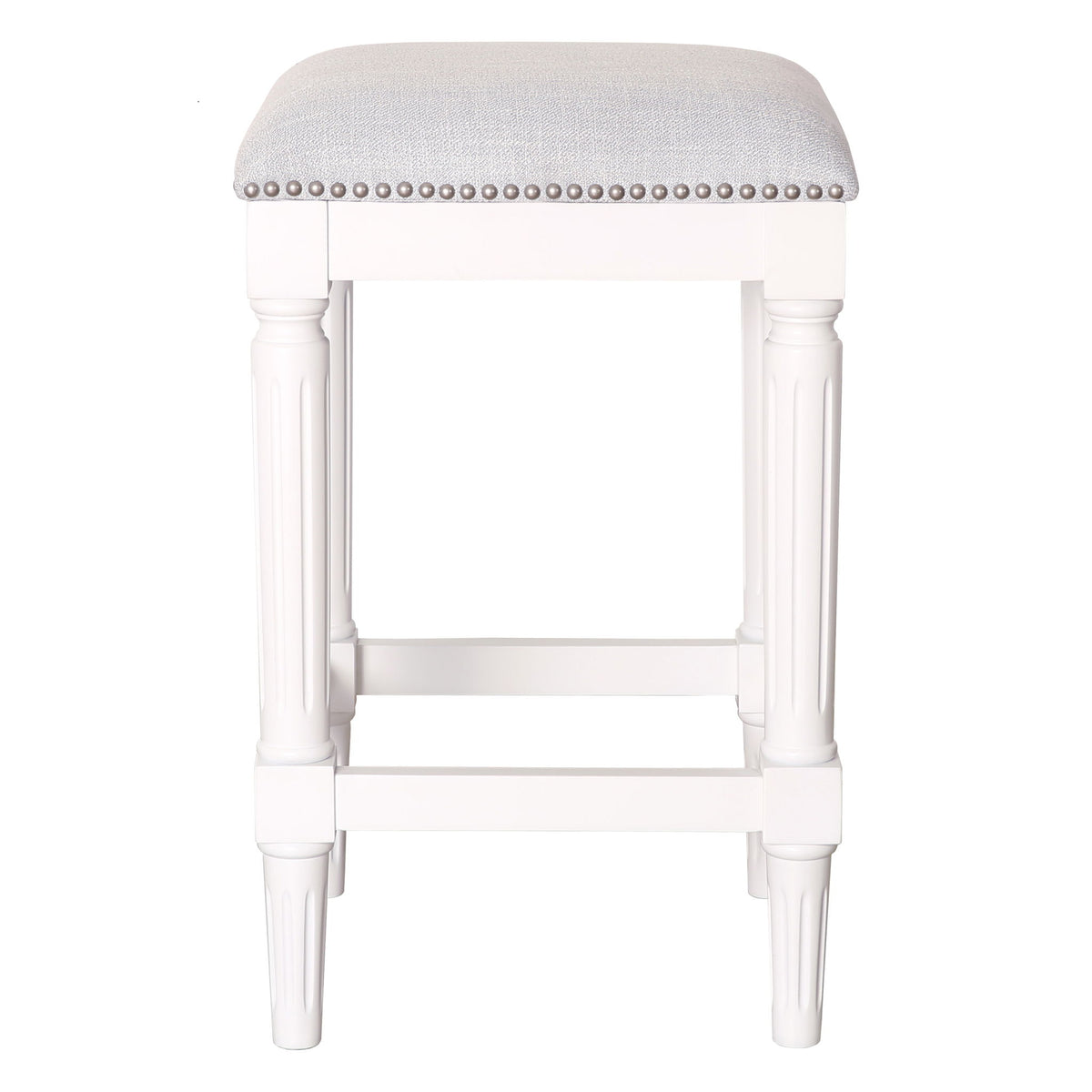 Taburete cuadrado con asiento tapizado