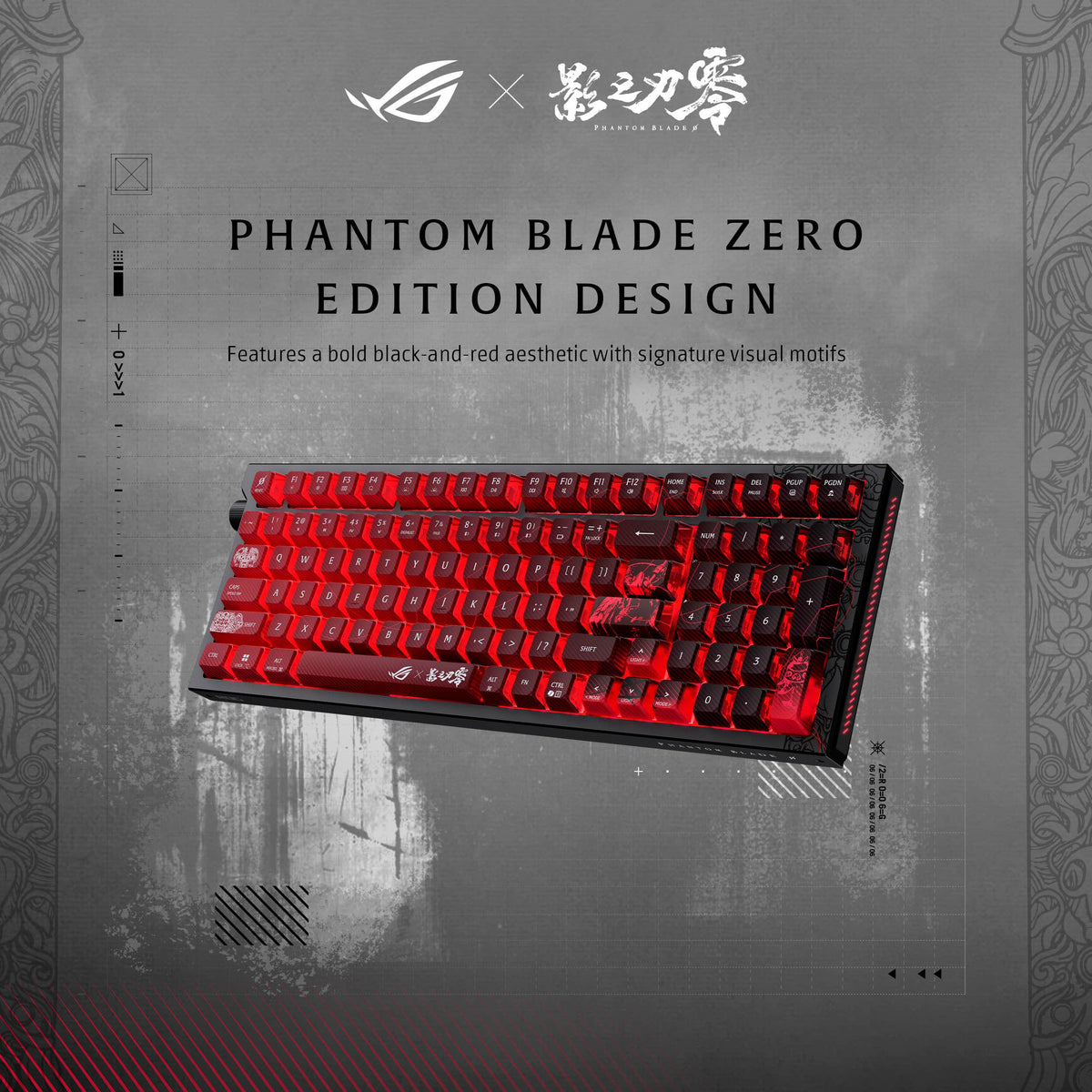 ASUS - ROG Strix Morph 96% Wireless Mechanical RGB Gaming Keyboard with Hot-Swappable ROG NX Snow Switches - Phantom Blade Zero Edition