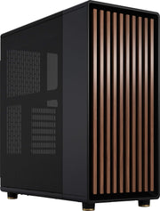 Fractal Design - North Charcoal Black with Walnut Front and Mesh Side Panel Mid-Tower PC Case - Black