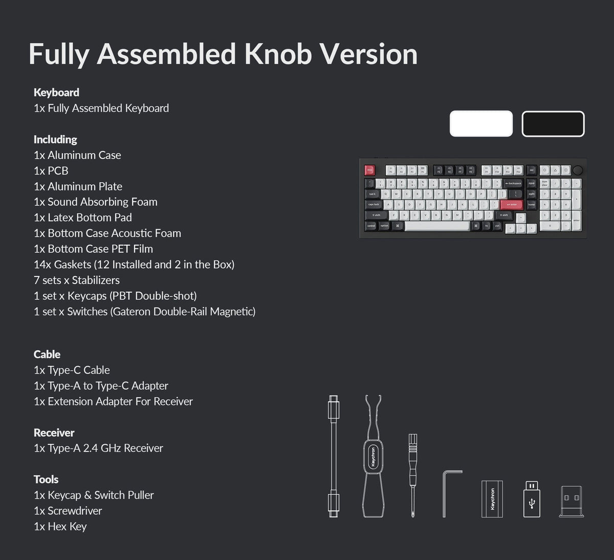 Keychron - Q5 HE Custom 96% Wireless Hall Effect Mechanical Switch Gaming Keyboard with Programmable QMK Launcher Software - Black