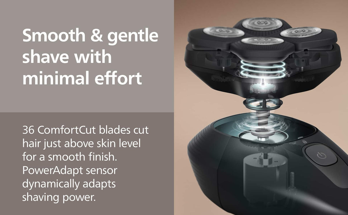 Philips Norelco - Head Shaver Pro 5000, from the #1 shaving brand: clean shave, gentle on skin, HS5980/40 - Deep Black