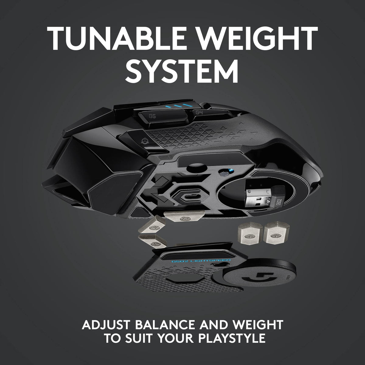 Logitech - G502 Lightspeed Wireless Optical Gaming Mouse with RGB Lighting - Wireless - Black