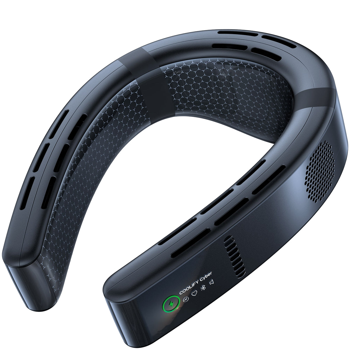 TORRAS - COOLiFY Cyber Neck Air Conditioner, Cooling, Heating, and Fan Rechargeable with 6000mAh - Cascade Black