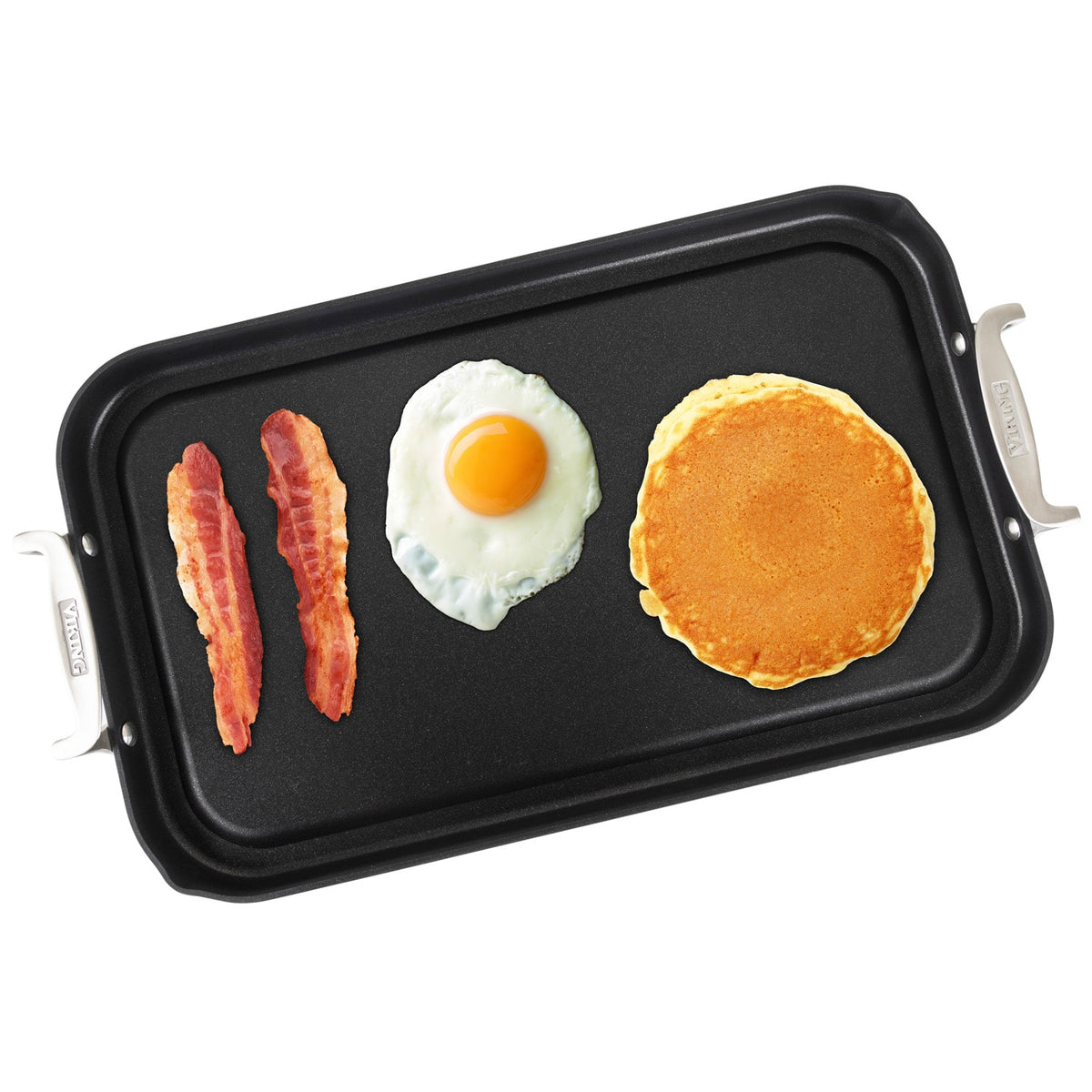 Viking - Hard Anodized Double Burner Nonstick Griddle - Black
