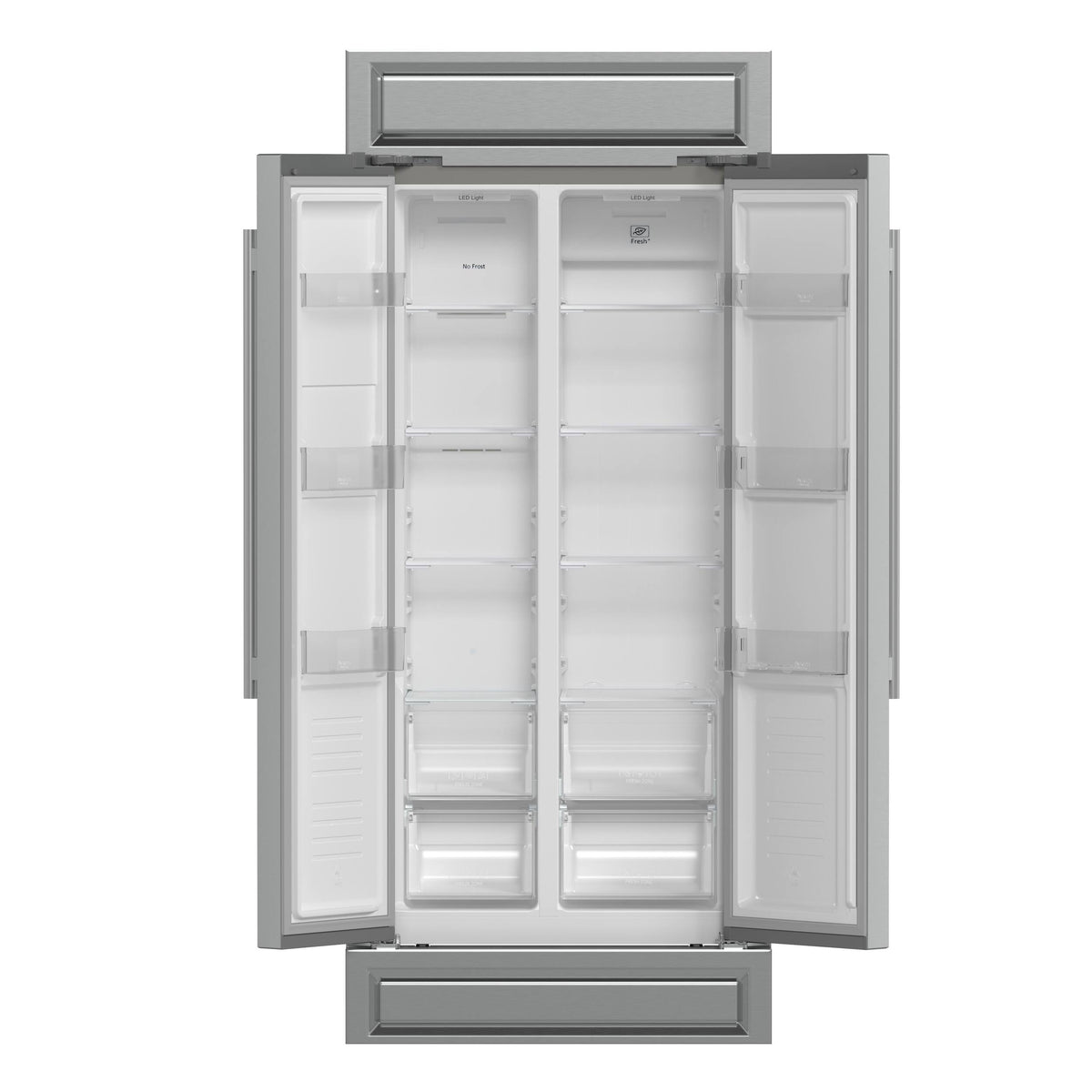 Forno Appliances - 37 in. Wide Salerno 15.6 Cu. Ft. Built-In Side-by-Side Refrigerator with Spill-proof Shelves - Stainless Steel VCM