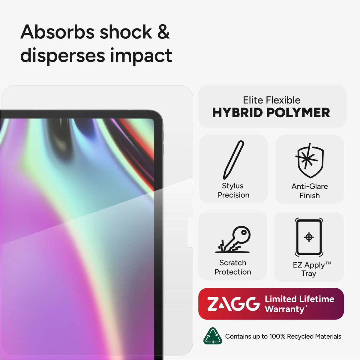 ZAGG - Fusion Canvas iPad 11" (A16), iPad 10.9" (Gen 10) - Clear