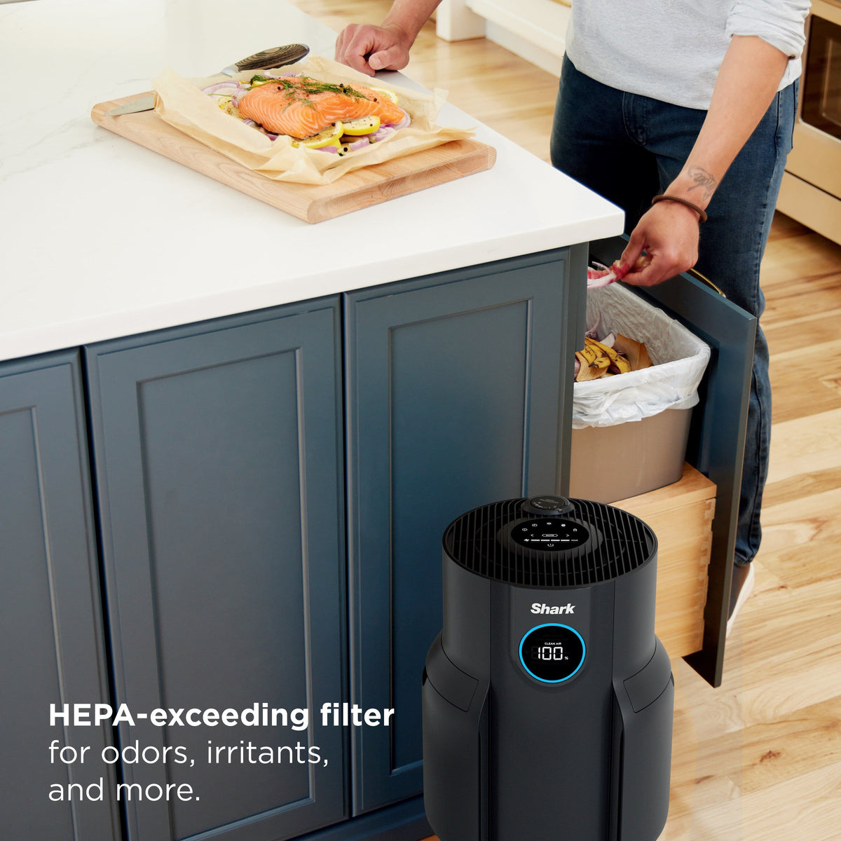 Shark - NeverChange Air Purifier, 5-Year HEPA Filter Life, 650-sq Ft - Black