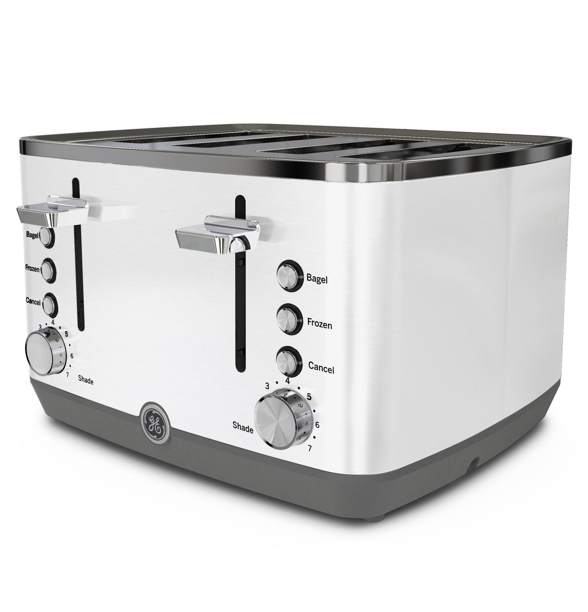 GE - 4-Slice Toaster with 7 Shade Settings and Extra Wide Slots - Snow White