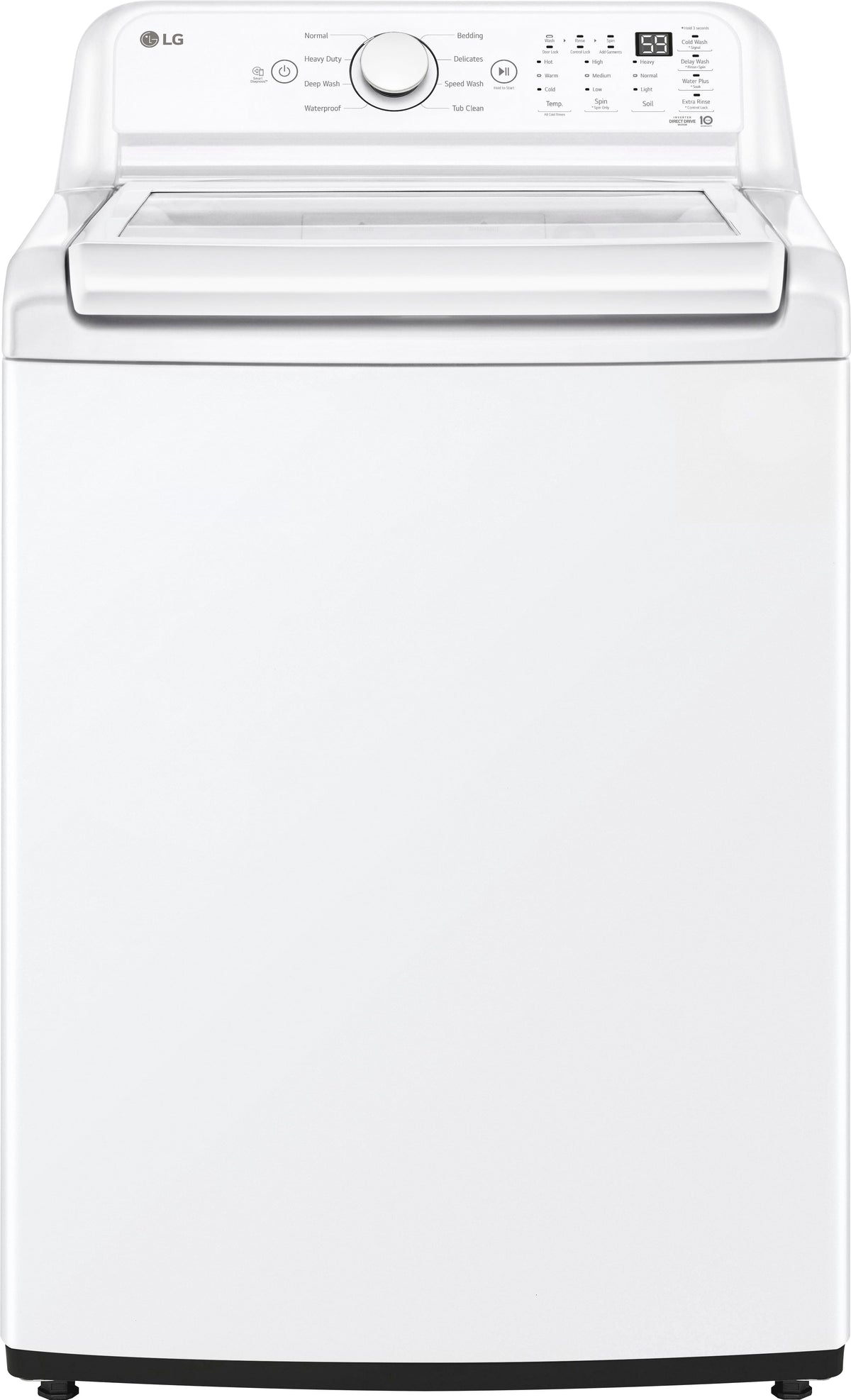 LG - 4.5 Cu. Ft. Ultra Large High-Efficiency Top Load Washer with Impeller and TurboDrum Technology - White