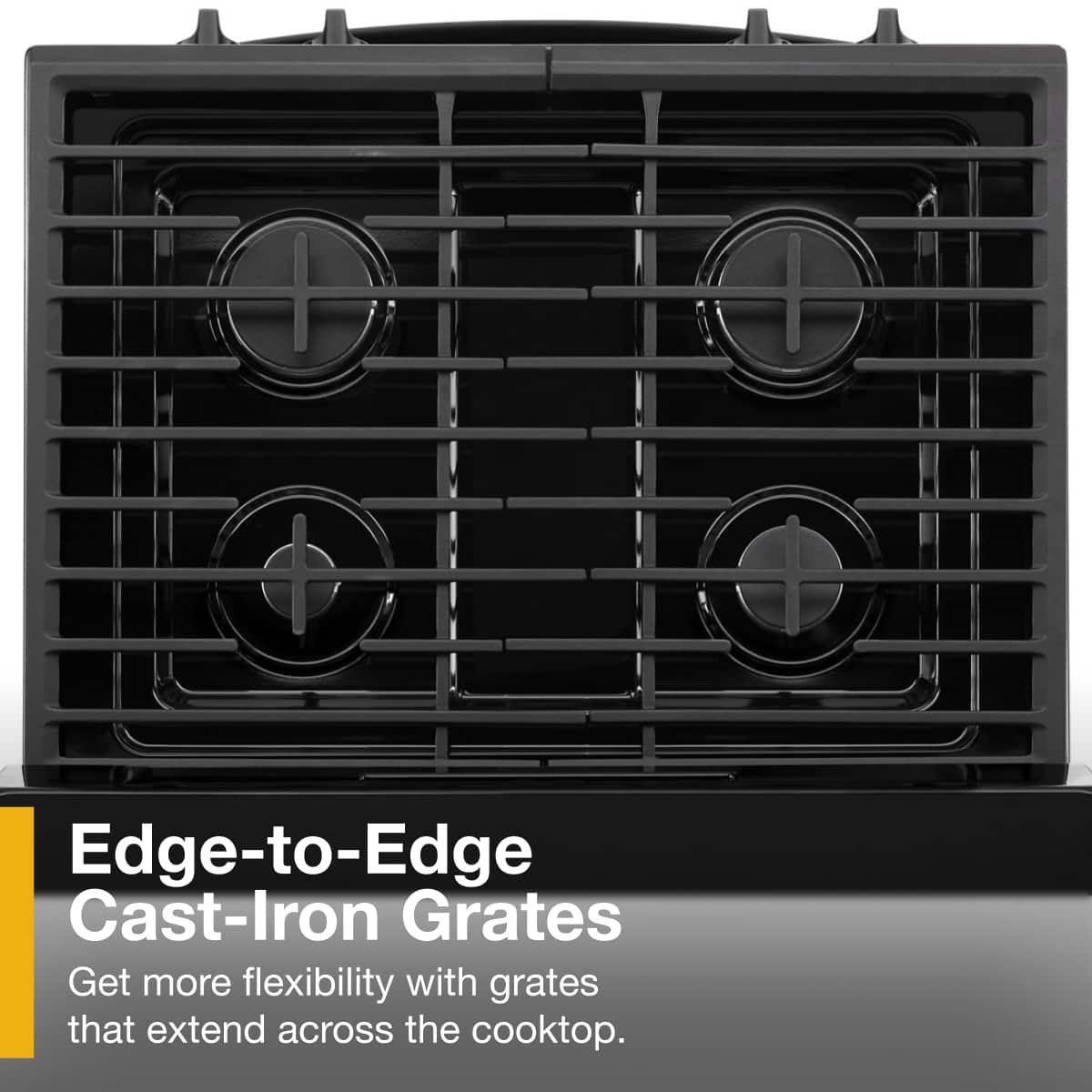 Whirlpool - 30 in. Wide 4 burners 5.1 cu. ft. Freestanding Gas Range with Broiler Drawer - Black