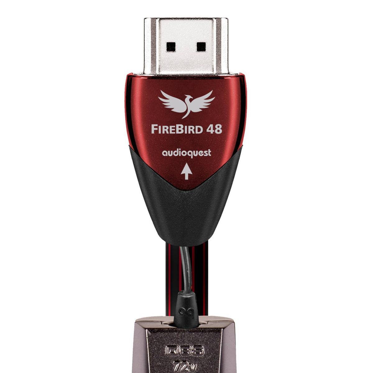 AudioQuest - FireBird 48 9.8' 4K-8K-10K 48Gbps In-Wall Rated HDMI Cable - Black/Red Stripes