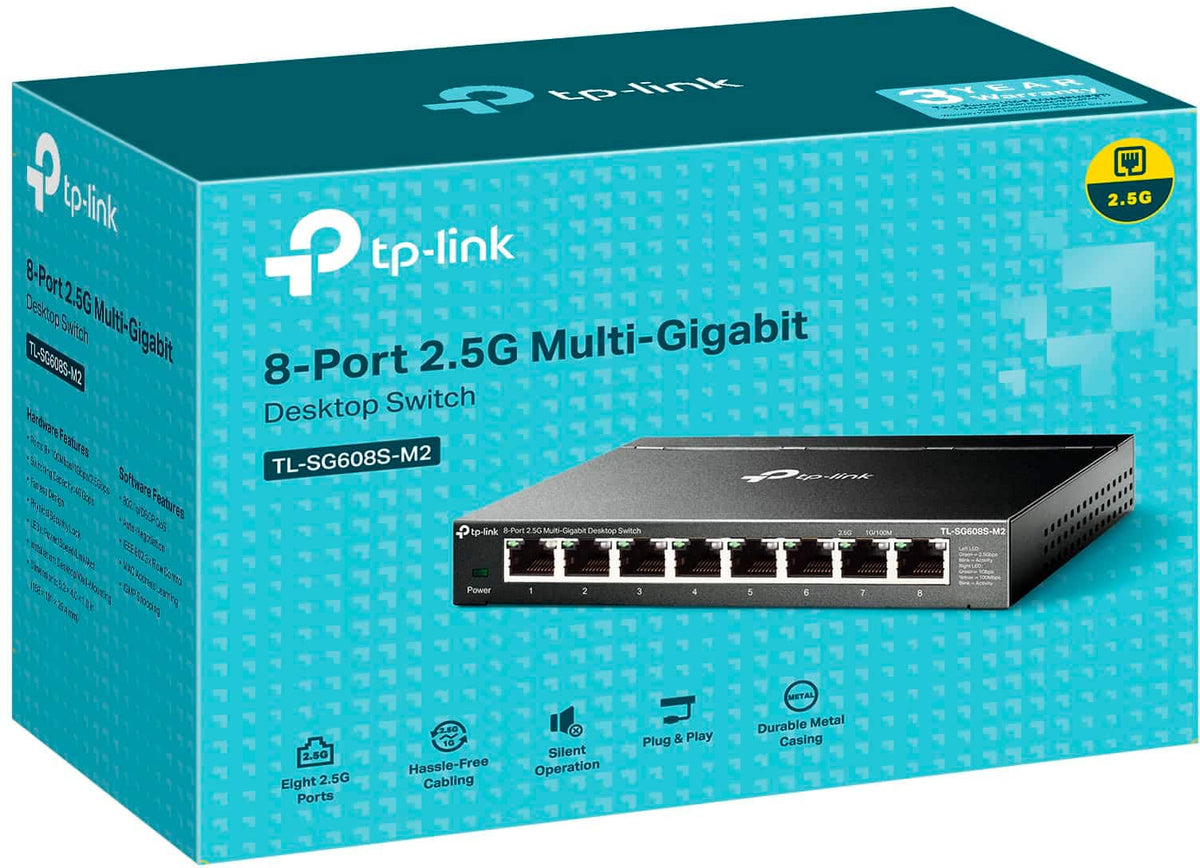 TP-Link - 8-Port 2.5G Multi-Gigabit Desktop Switch - Black