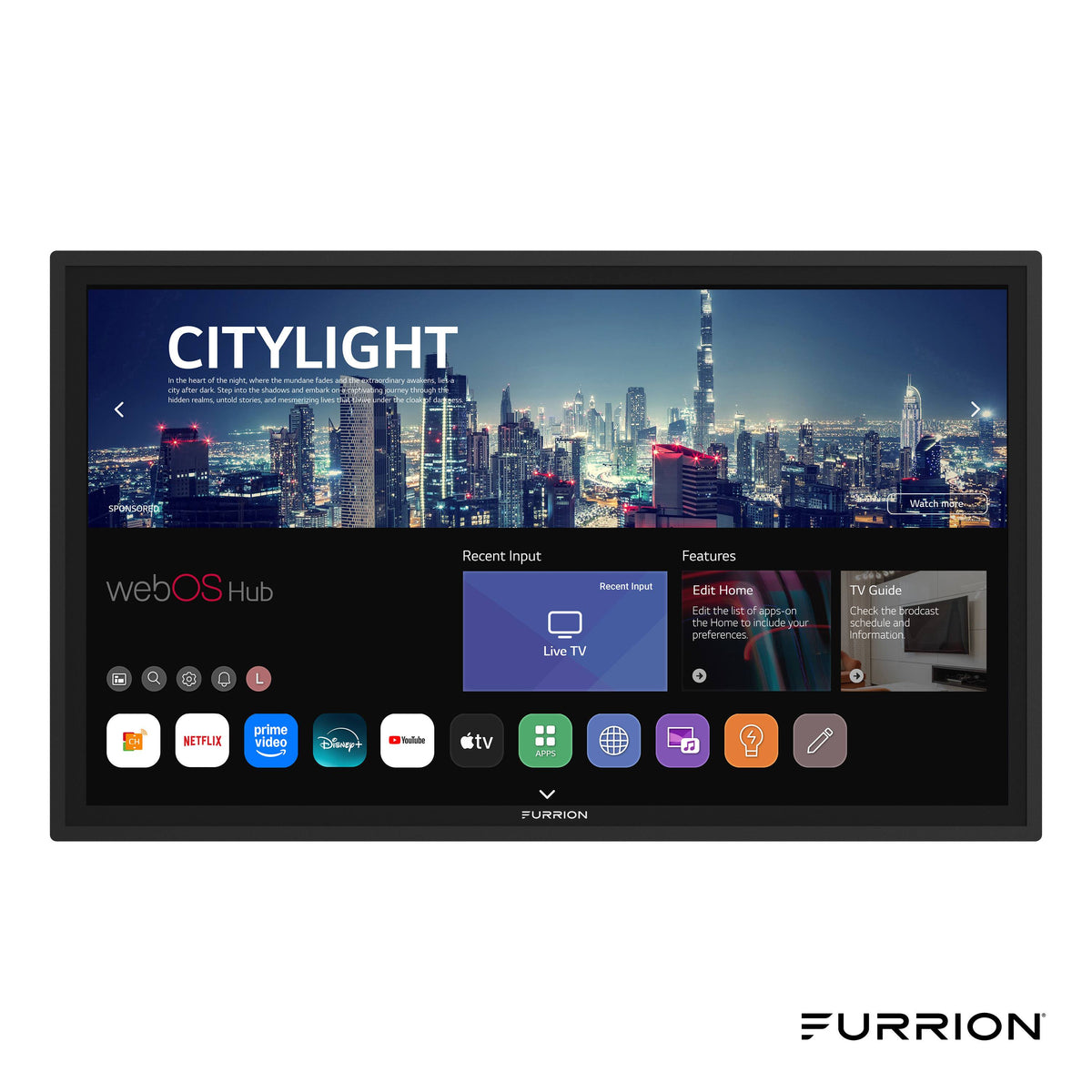 Furrion - Aurora 43" Partial-Sun 2 Outdoor Smart 4K LED Impact-Resistant Screen WiFi-Boosting Antennas 750 Nit