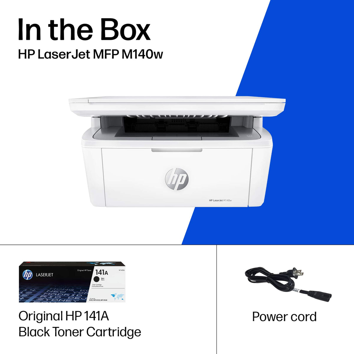 HP - LaserJet M140w Wireless AI-Enabled Black and White Laser Printer - White