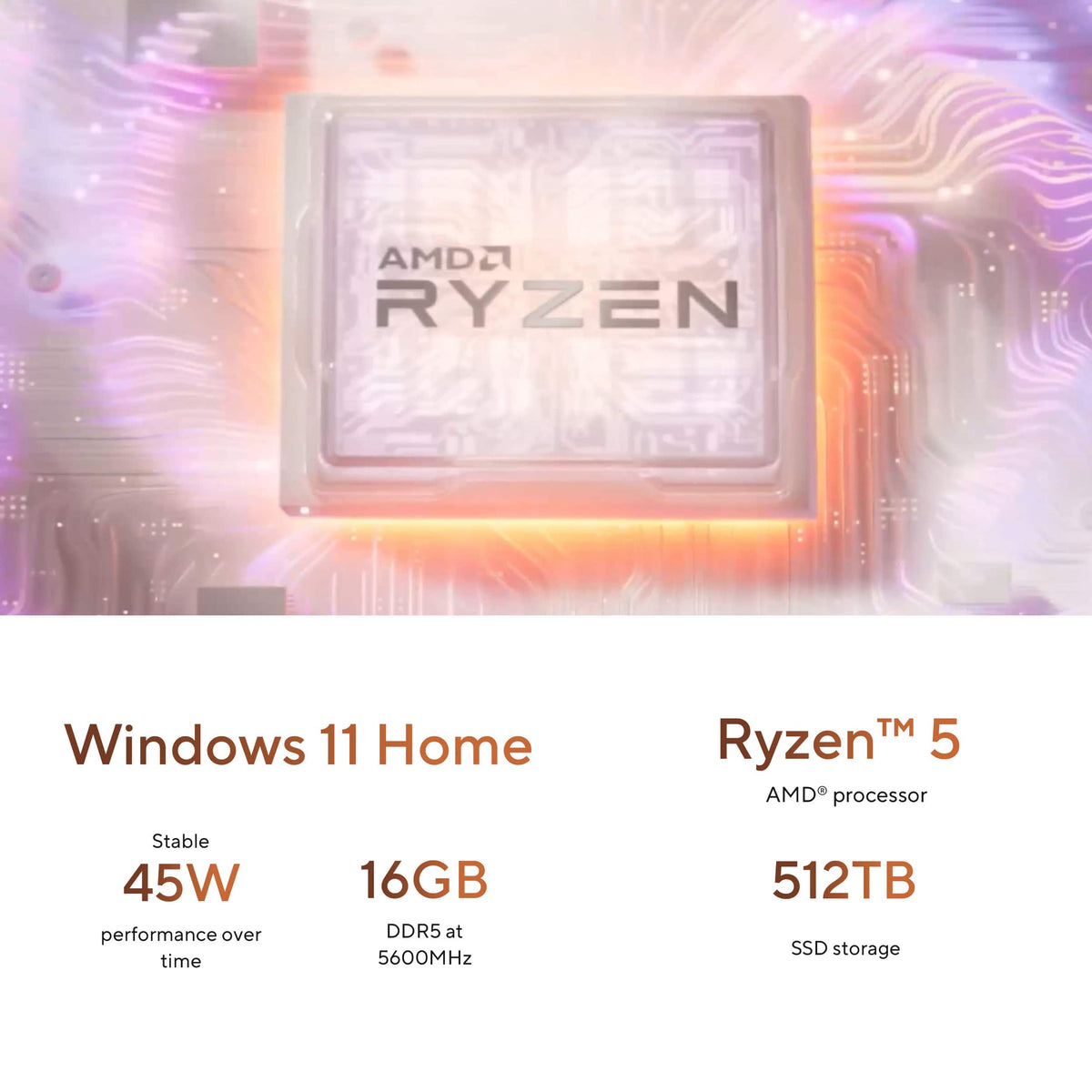 ASUS - VM501 Desktop - AMD Ryzen 5 220 (2025) - 16GB Memory - 512GB Storage - Black