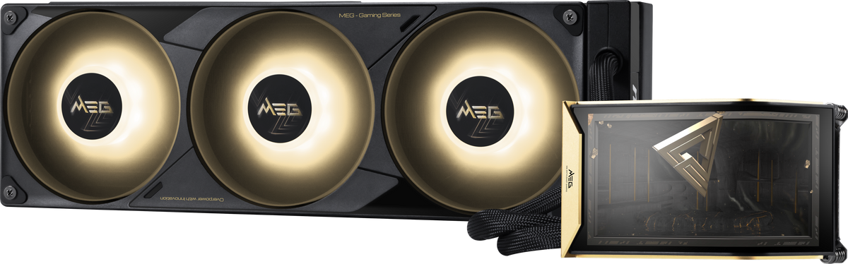 MSI - MEG CORELIQUID E15 360 - 360mm AIO Liquid Cooler - 6.67" 2K AMOLED Curved Screen - LGA 1851/1700/AM5/AM4 - Black