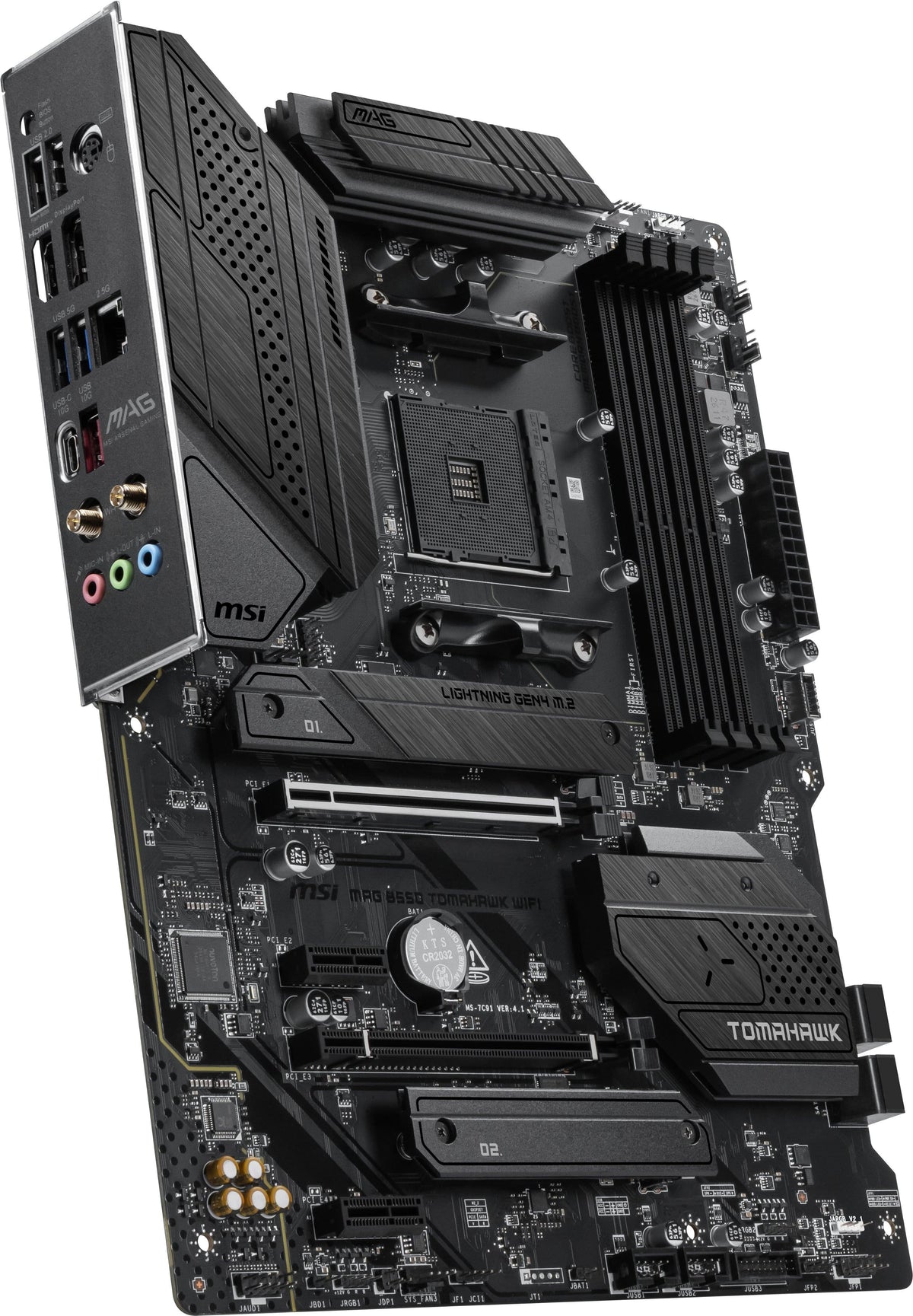 MSI - B550 TOMAHAWK WIFI (Socket AM4) AMD B550 ATX DDR4 Wi-Fi 6E Motherboard - Black