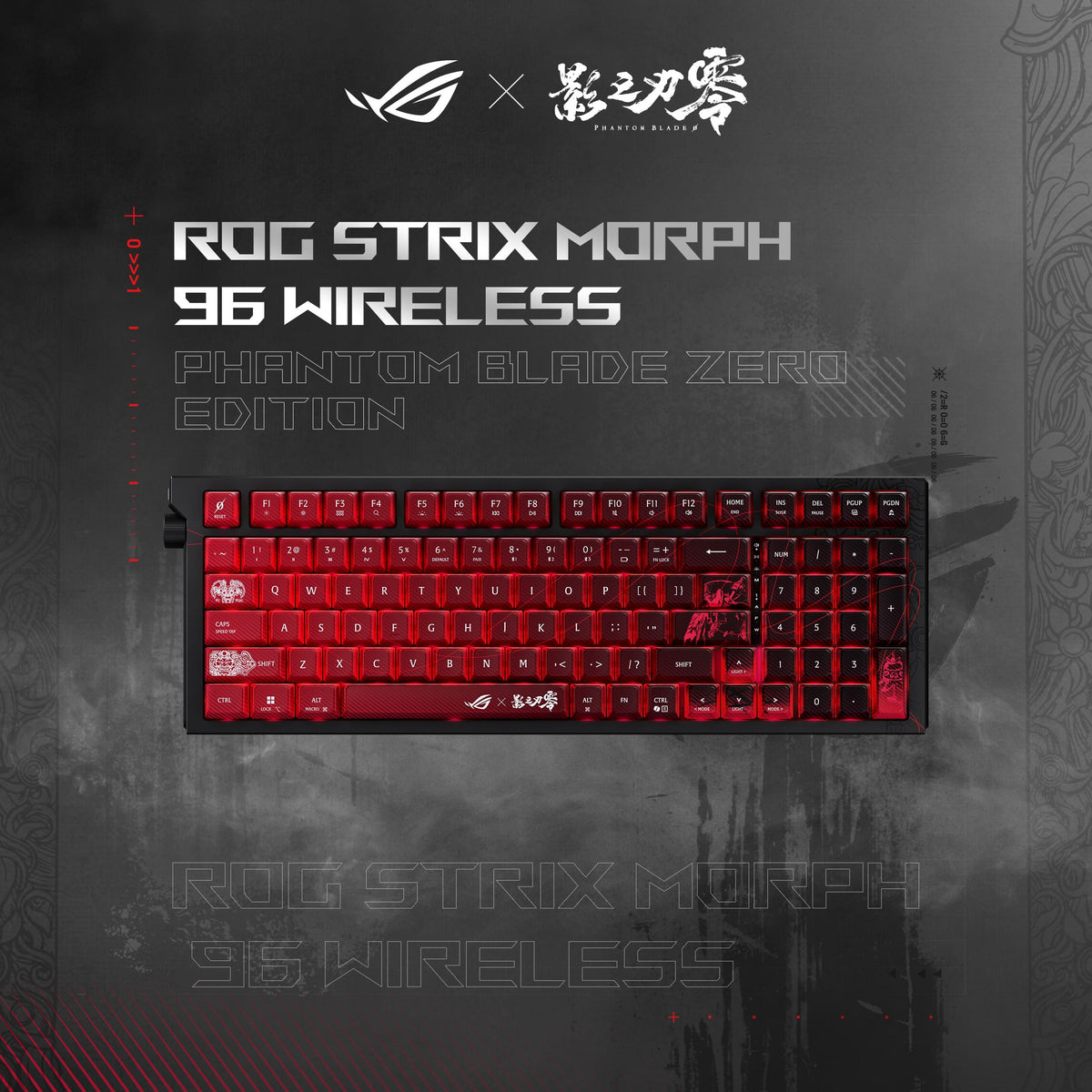 ASUS - ROG Strix Morph 96% Wireless Mechanical RGB Gaming Keyboard with Hot-Swappable ROG NX Snow Switches - Phantom Blade Zero Edition
