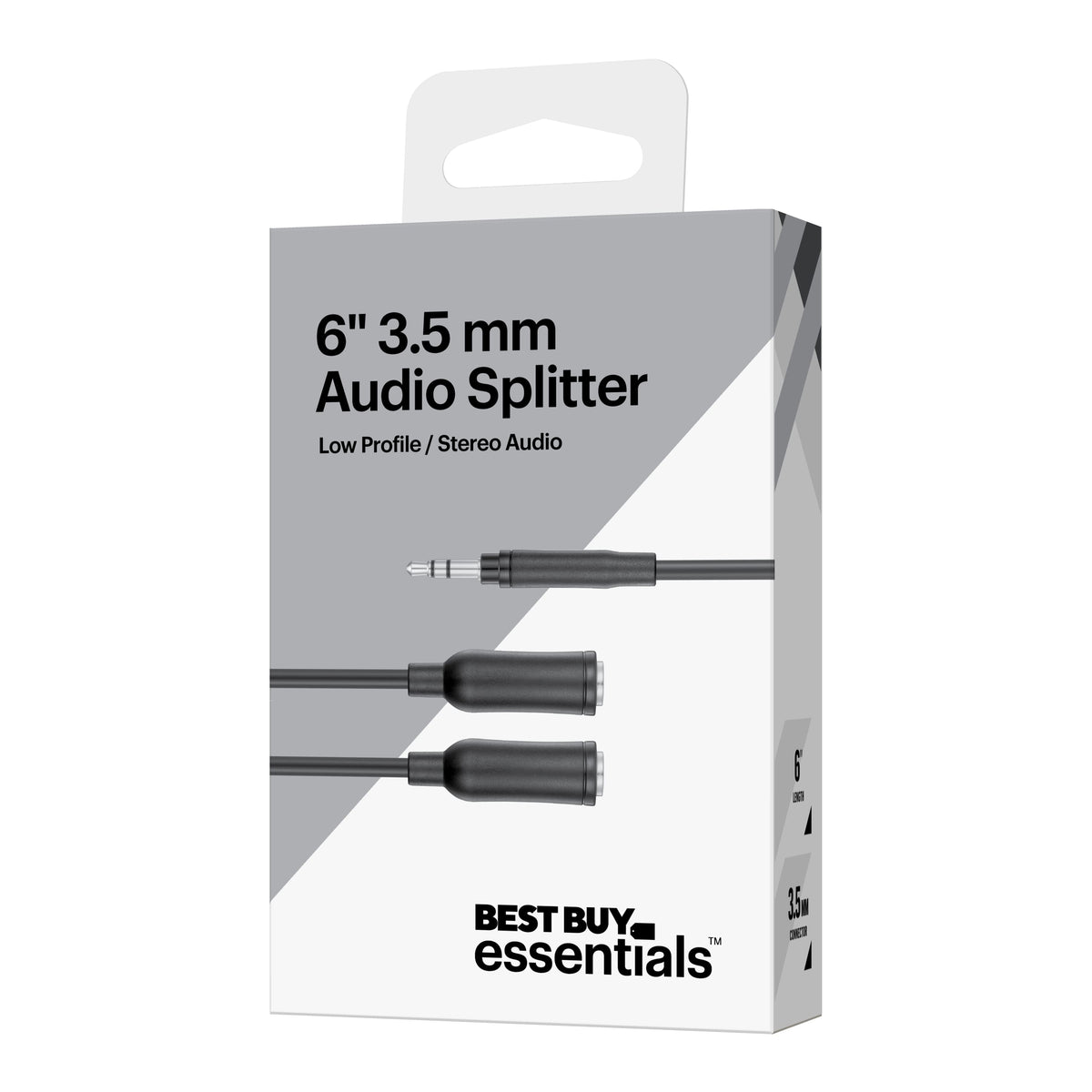 Best Buy essentials™ - 6" 2-Way Audio Splitter - Black