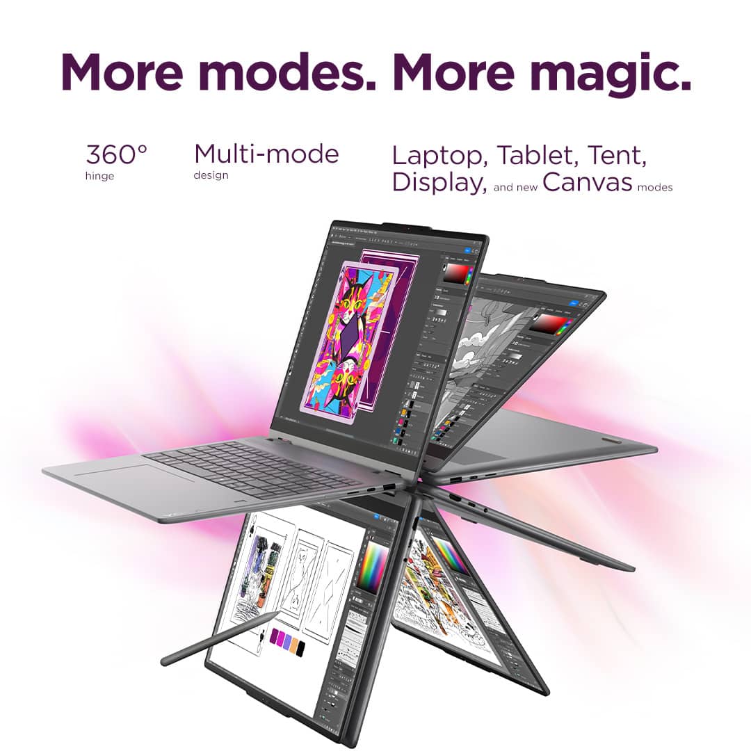 Lenovo - Yoga 7i 2-in-1 16" 2K OLED Touchscreen Laptop - Intel Core Ultra 5 Processor 322 2026 - 8GB Memory - 512GB Storage - Luna Grey