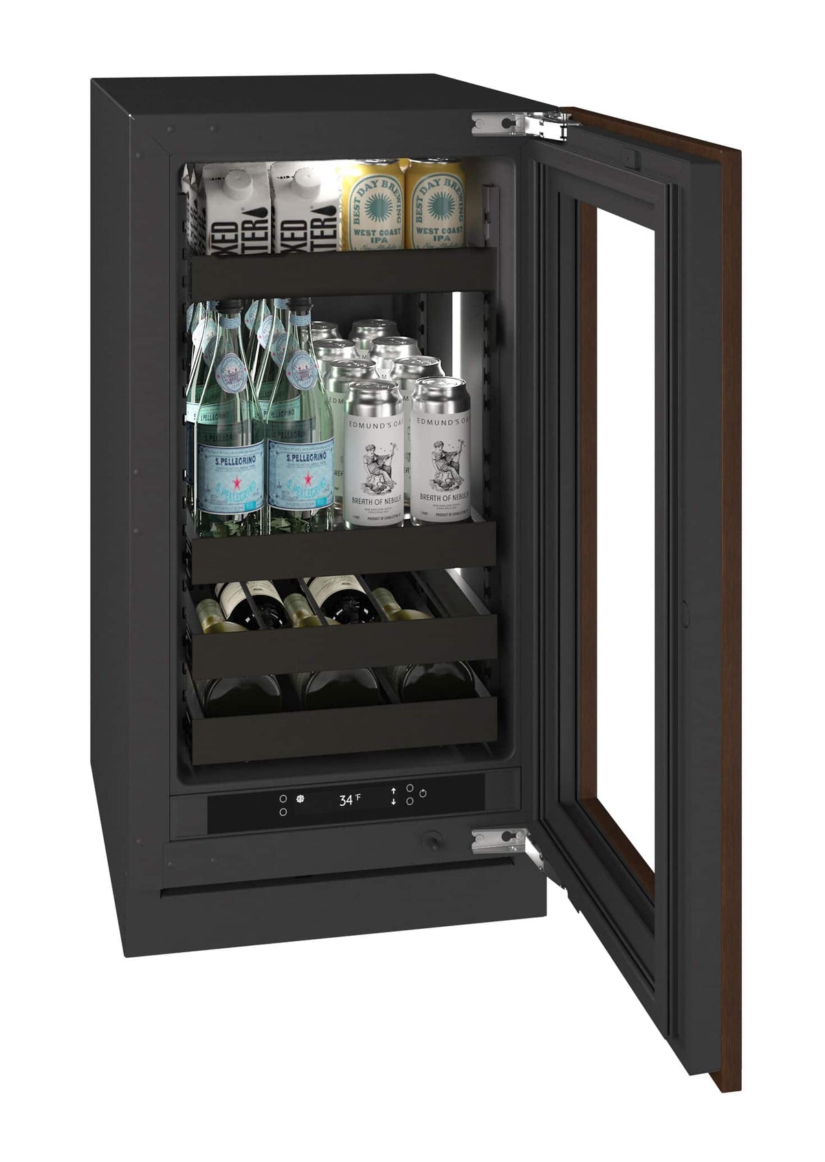 U-Line - 18"W. 3.5 Cu.Ft. Built-In Beverage Center - Panel Ready Frame/Glass - Integrated Frame