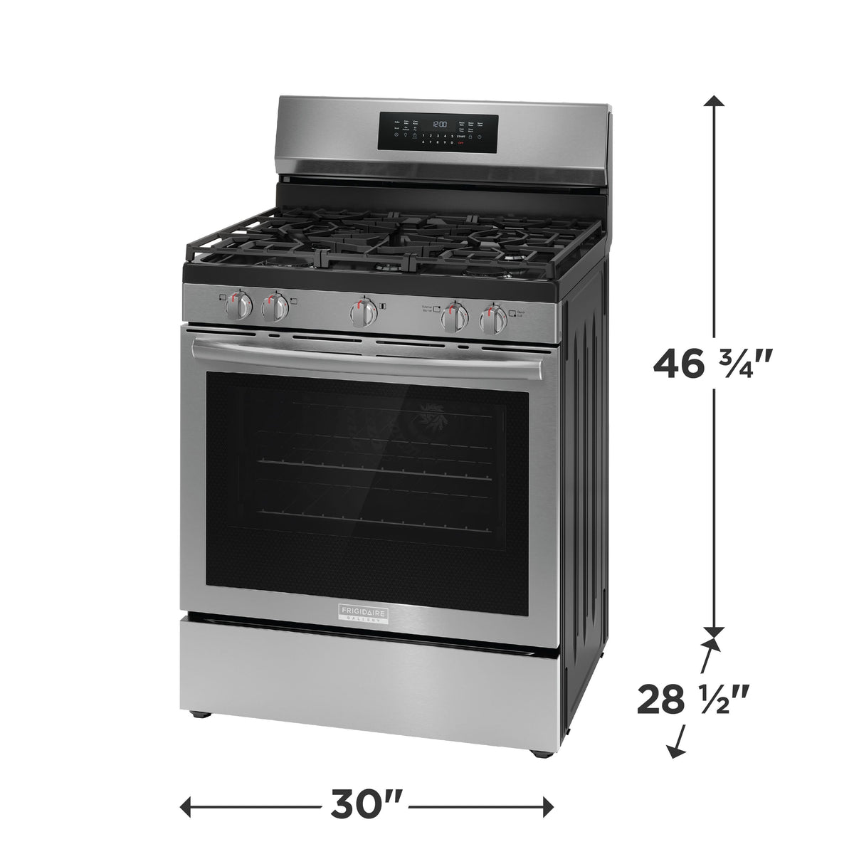 Frigidaire - 30" Rear Control Gas Range with Air Fry - Stainless Steel