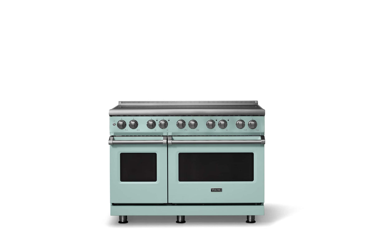 Viking - 48 in. Wide 6 Elements Pro 5 Series 7.3 Cu. Ft. Freestanding 6 Element Induction Convection Range - Splash
