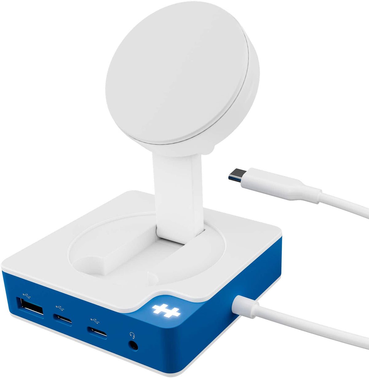 Hyper - HyperDrive Flex MagCharge 5 Port USB-C Hub with Phone Charger - Blue