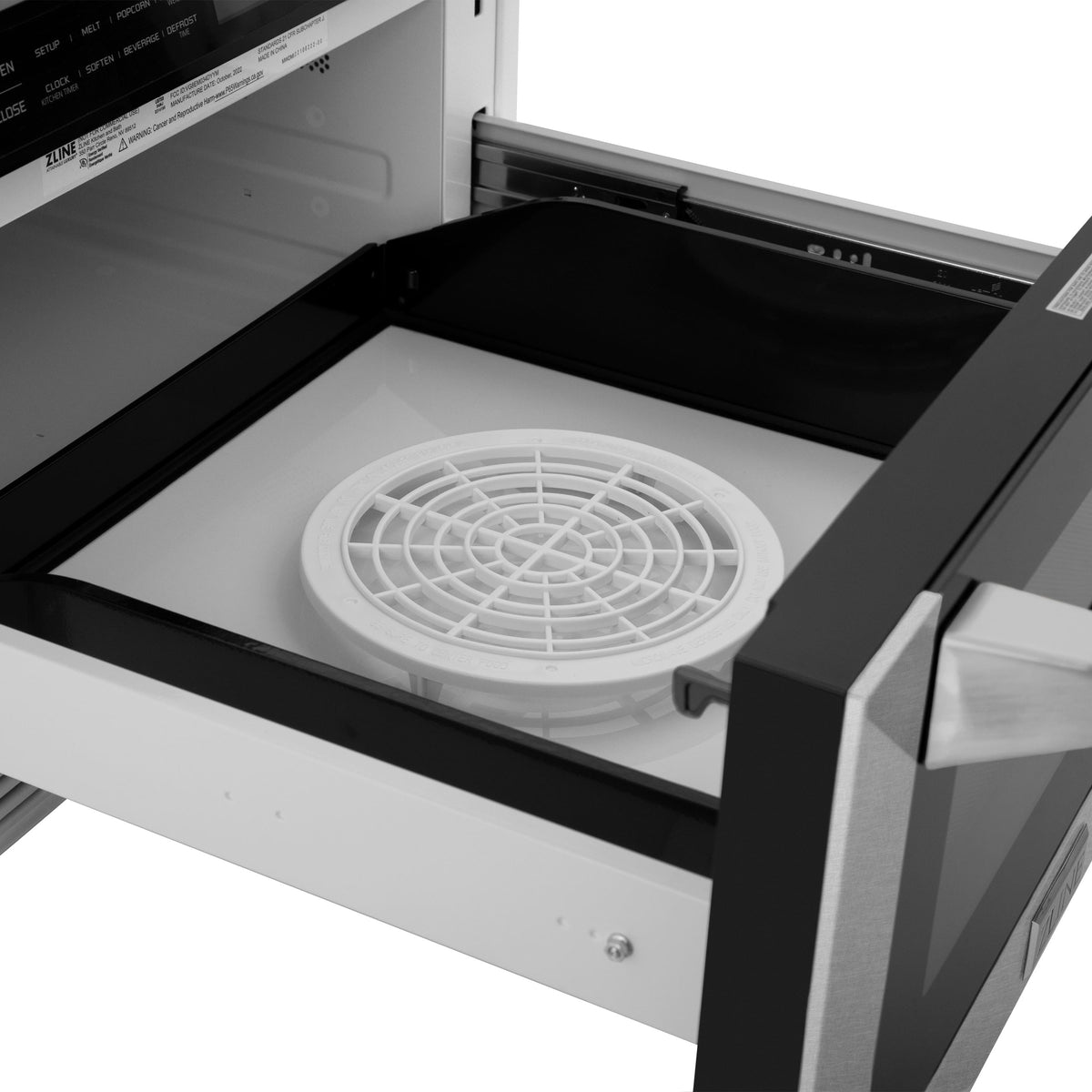 ZLINE - 24 in. 1.2 cu. ft. Built-in Microwave Drawer with Sensor Cooking and Traditional Handle - Satin Stainless Steel