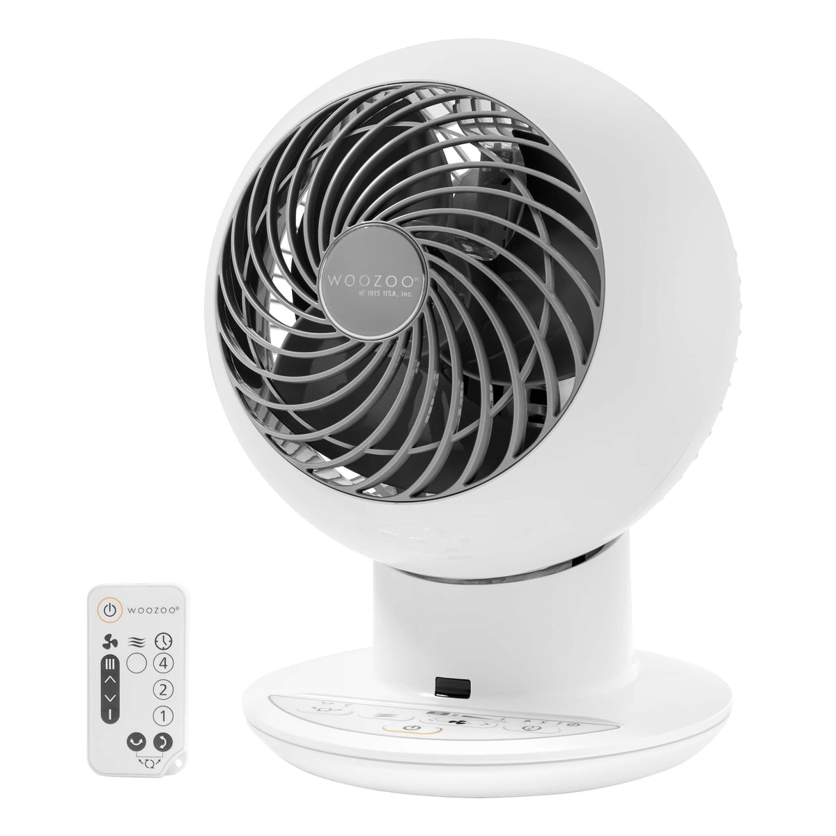 WOOZOO - Compact Globe Oscillating Fan w/ Remote - 5 Speed - White