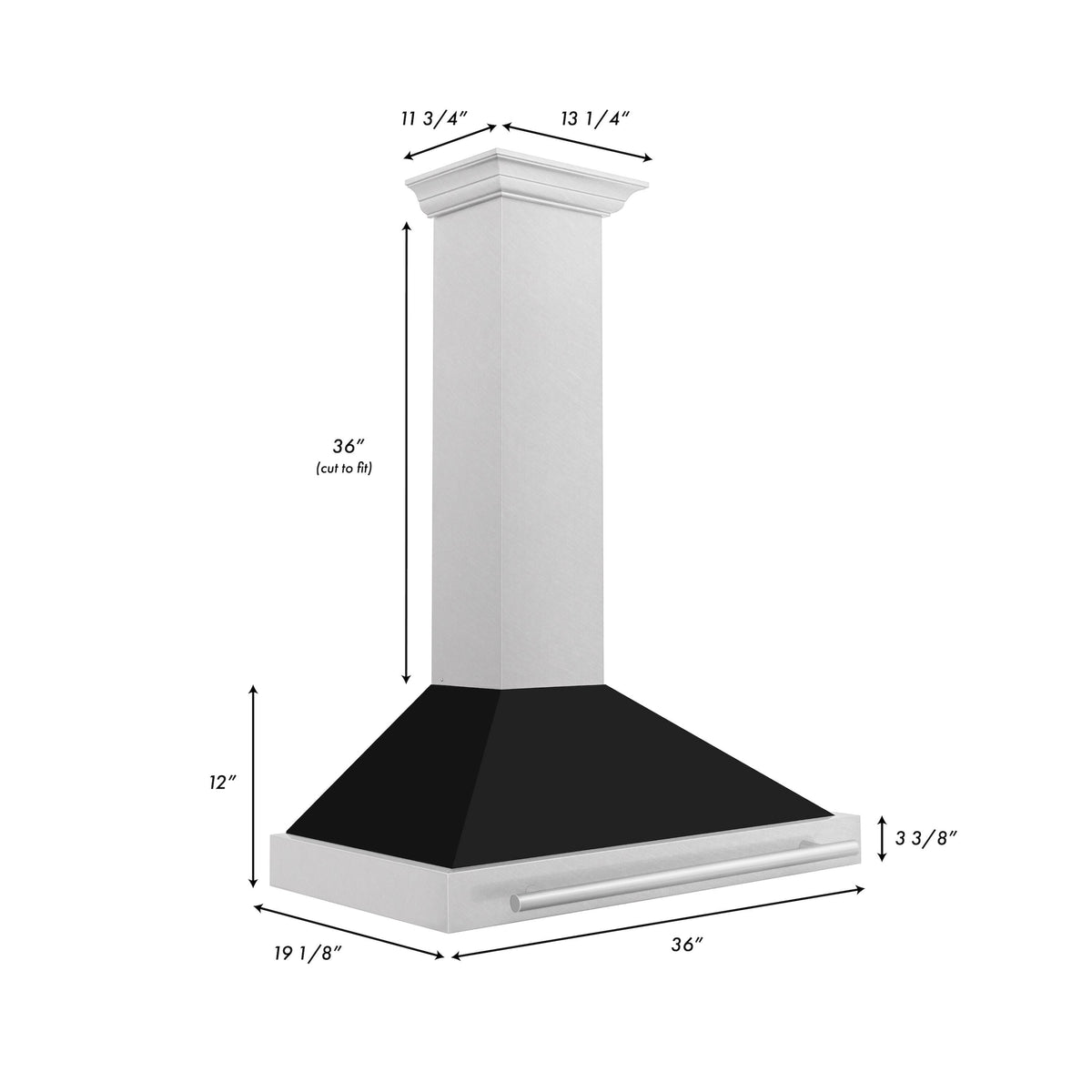 ZLINE - 36 inches - Externally Vented - Wall Range Hood - Black Matte