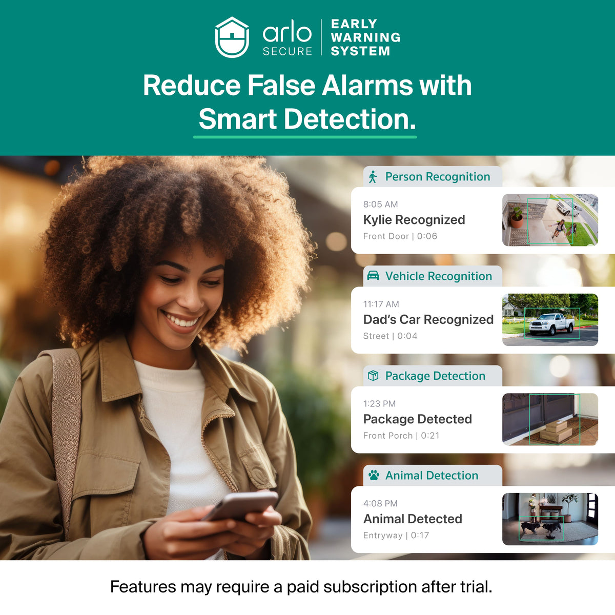 Arlo - Essential Outdoor Security Camera 2K (3rd Gen, 2025 Release) - Wireless, Rechargeable Camera with Yard Sign, 4-Cam - White