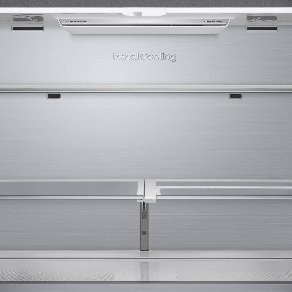 Samsung - 36 in. Wide Bespoke 23 cu. ft. Counter Depth 4-Door French Door Refrigerator with AI Hybrid Cooling - Stainless Steel