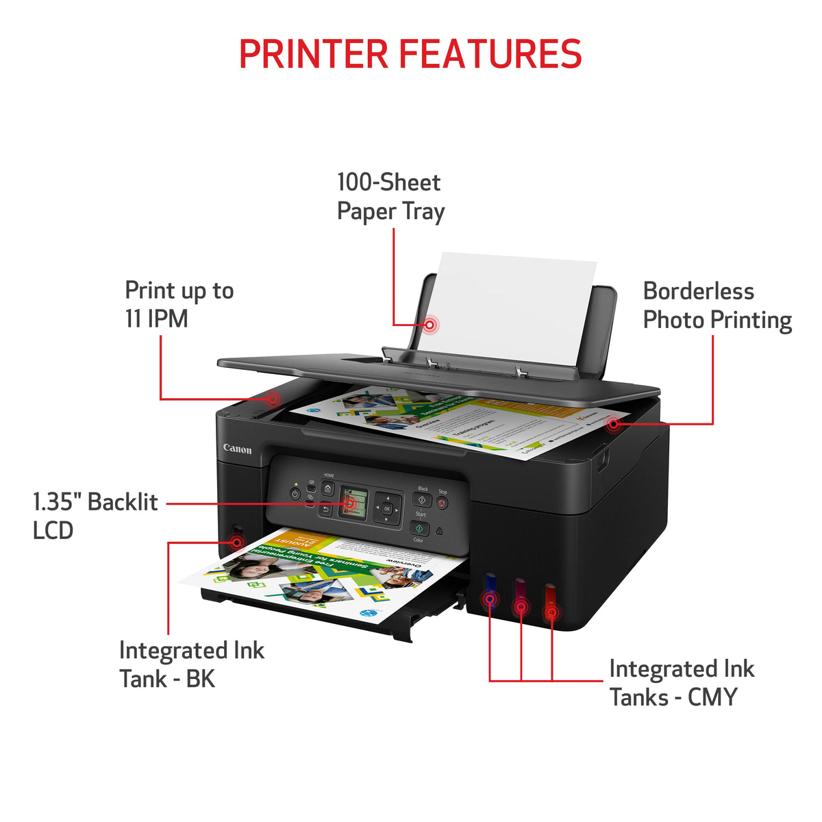 Canon - PIXMA Megatank G3270 Wireless All-In-One Supertank Inkjet Printer - Black