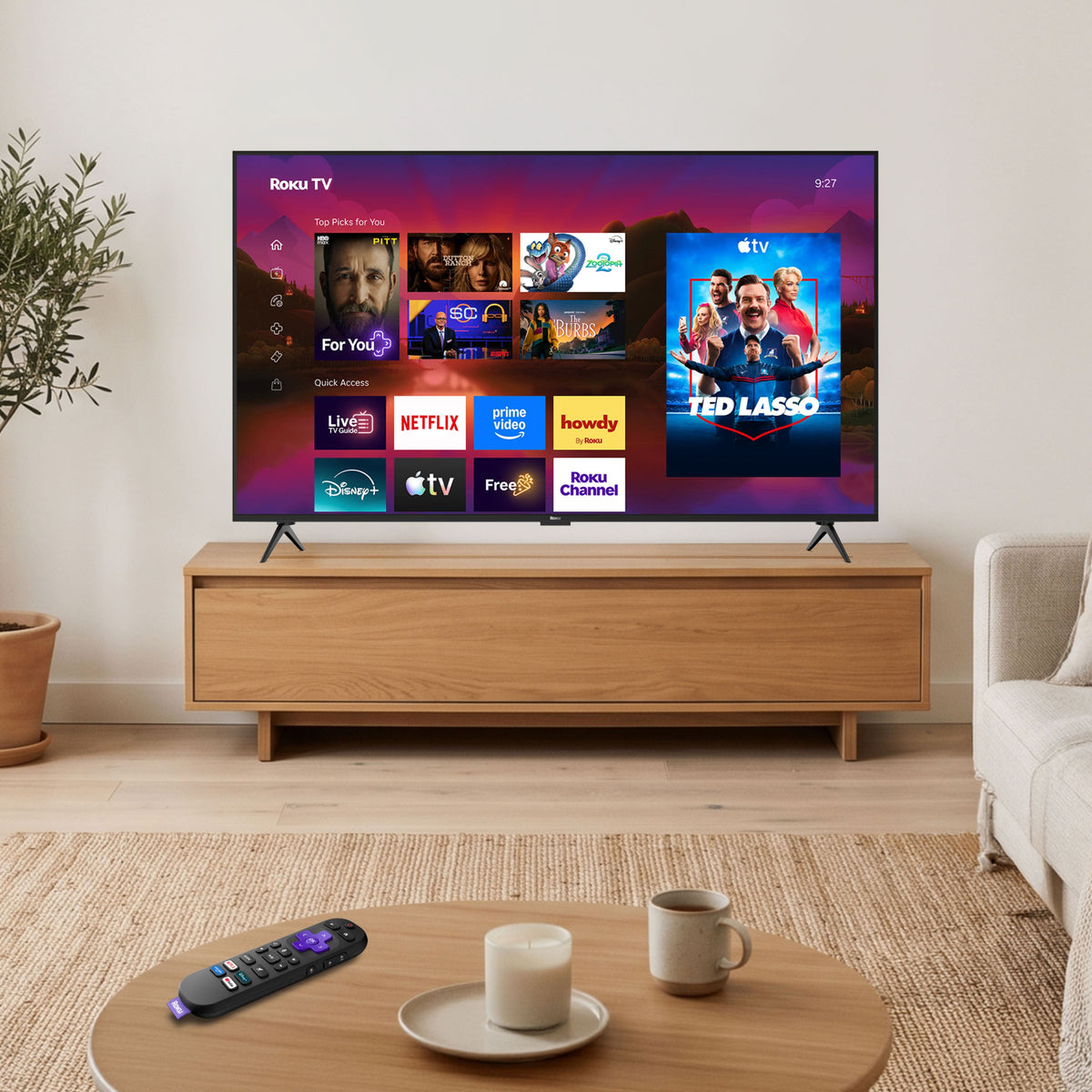 Roku - 55" Class Plus Series 4K QLED Mini-LED Smart RokuTV (2026)