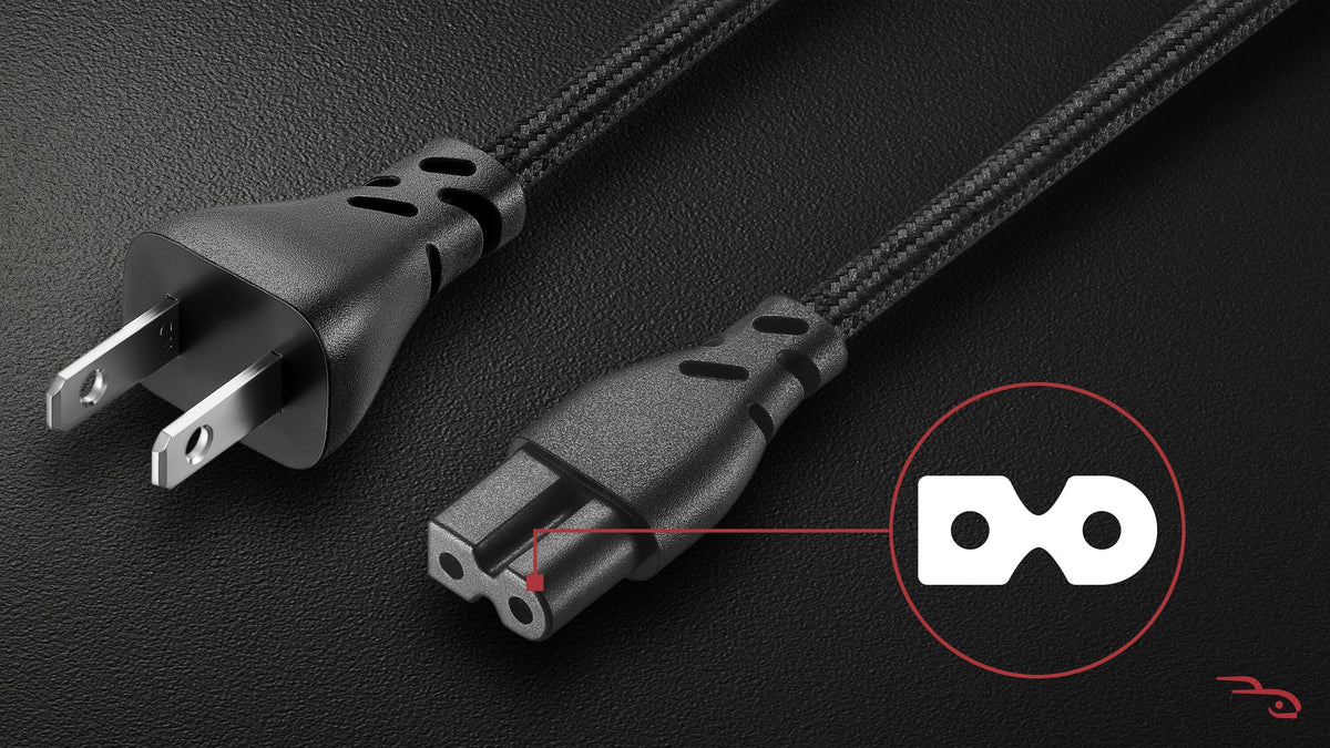 Rocketfish™ - 8 ft. Polarized Braided Power Cord - Black