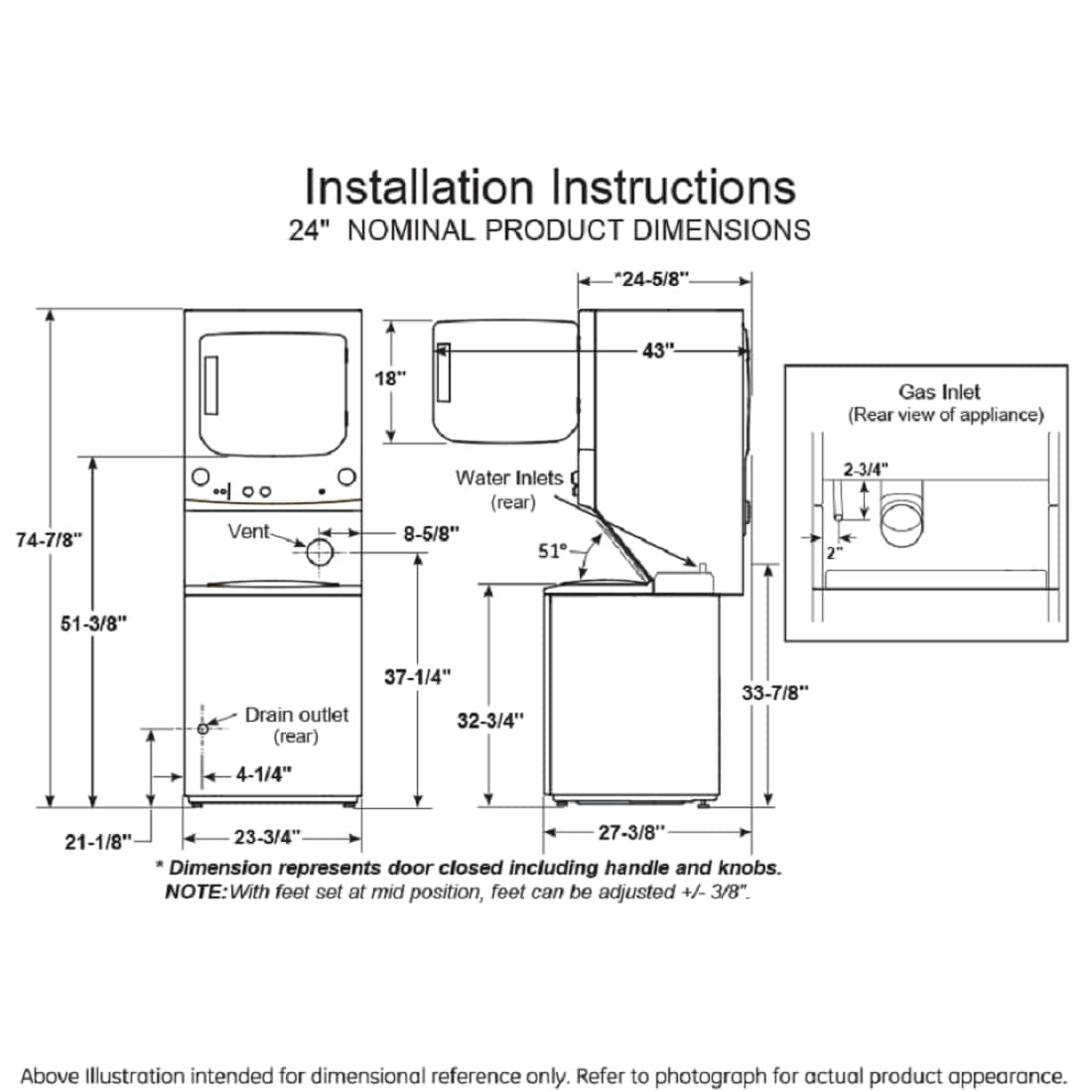 GE - 2.3 Cu. Ft. Top Load Washer and 4.4 Cu. Ft. Electric Dryer Laundry Center - White