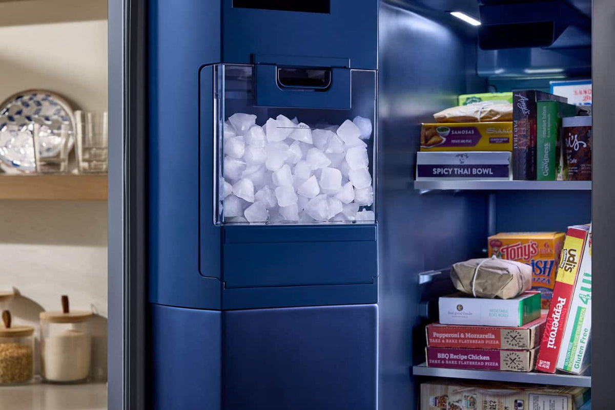 Maytag - 36 in. Wide 29 cu. ft. Side-by-Side Built-in Refrigerator with Arctic Blue Interior - Stainless Steel