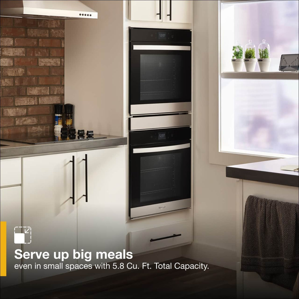 Whirlpool - 24 in. Built-In Double Electric Convection Wall Oven with WiFi - Stainless Steel