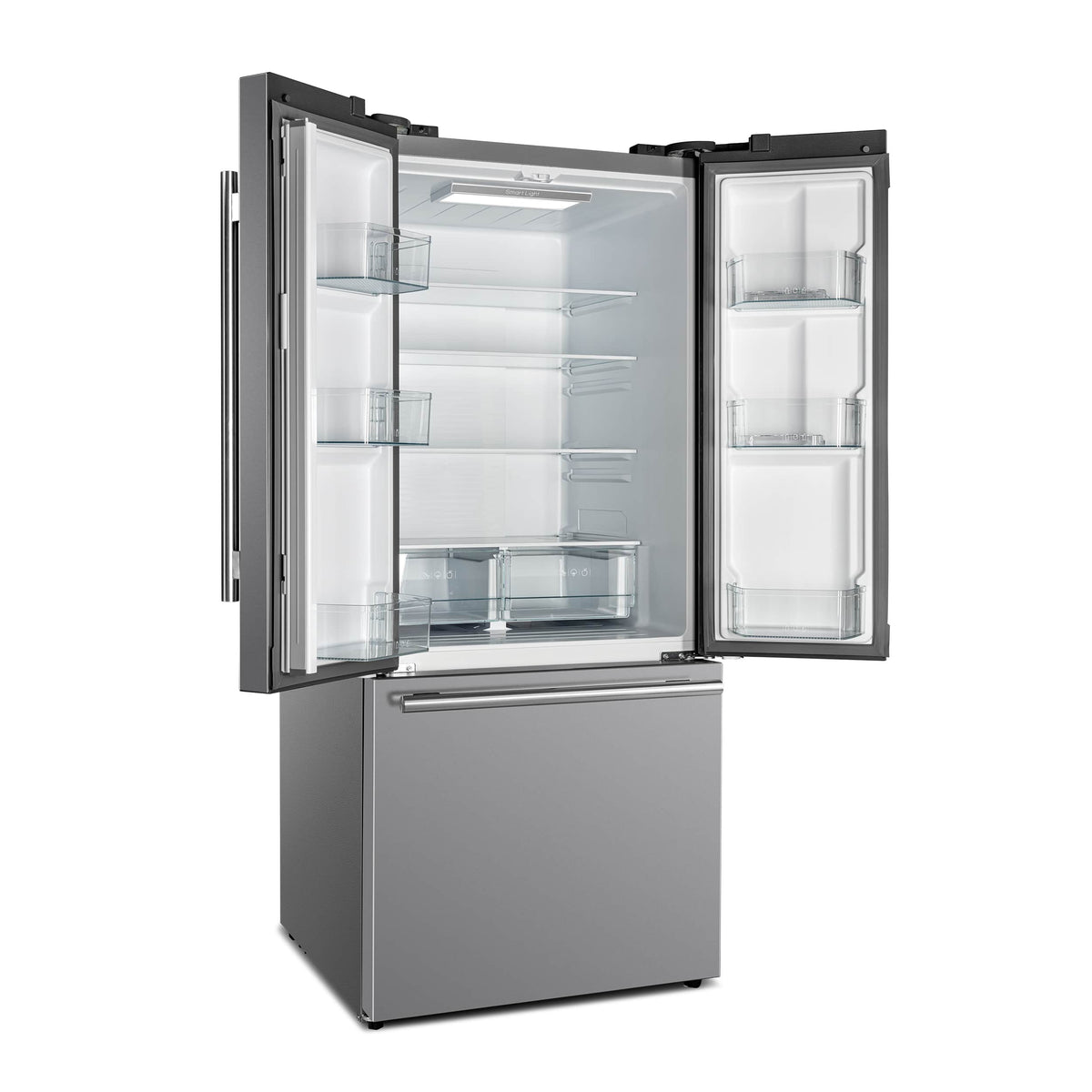 Forno Appliances - 34 in. Wide Gallipoli 17.5 Cu. Ft. Freestanding French Door Refrigerator with High-Efficiency LED lighting - Stainless Steel