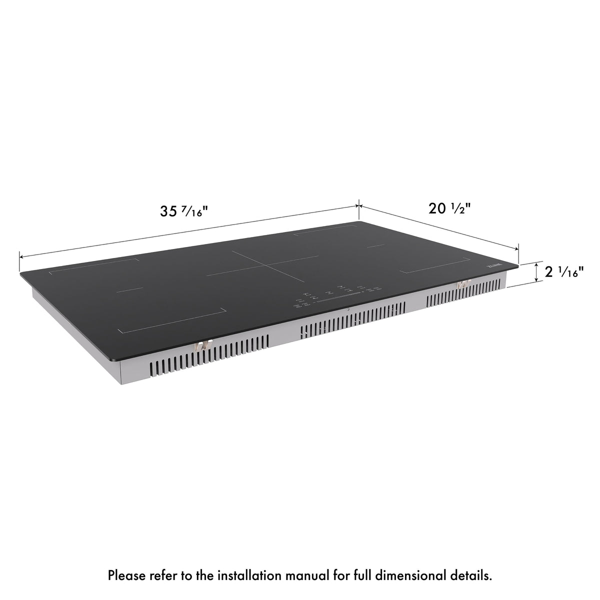 ZLINE - 36 in. Drop-in Induction Cooktop with Anti-Scratch Glass and 5 Elements - Black
